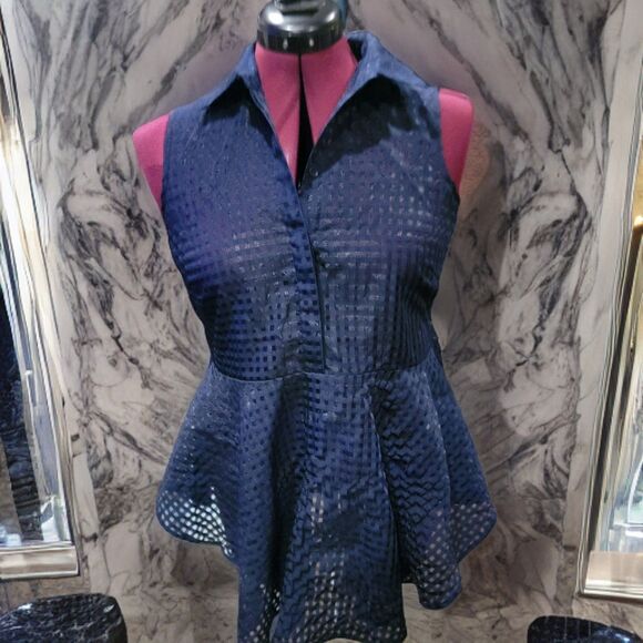 Cupio Tops - Cupio Navy Blue Fit and Flare Sz Small